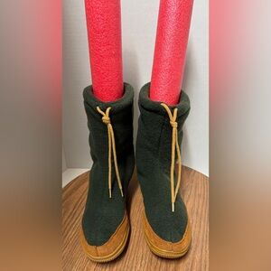 Nordstrom Spruce Green Slouch Slipper Sock Suede Trim Booties Size 7